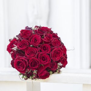 دسته گل رمانتیک عروس | دسته گل رز عروس کد 1002