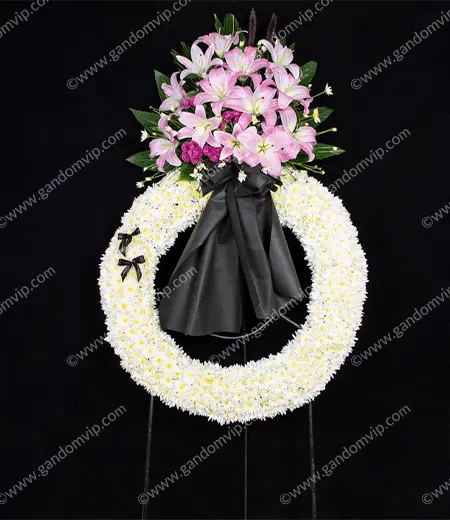 تاج گل ارزان | تاج گل تسلیت کد 955|اسم گل مناسب برای تاج گل ختم یا ترحیم ، تسلیت ، تبریک |