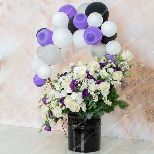 باکس گل تولد با بادکنک