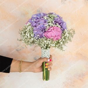 دسته گل عروس هورتانسیا کد 136