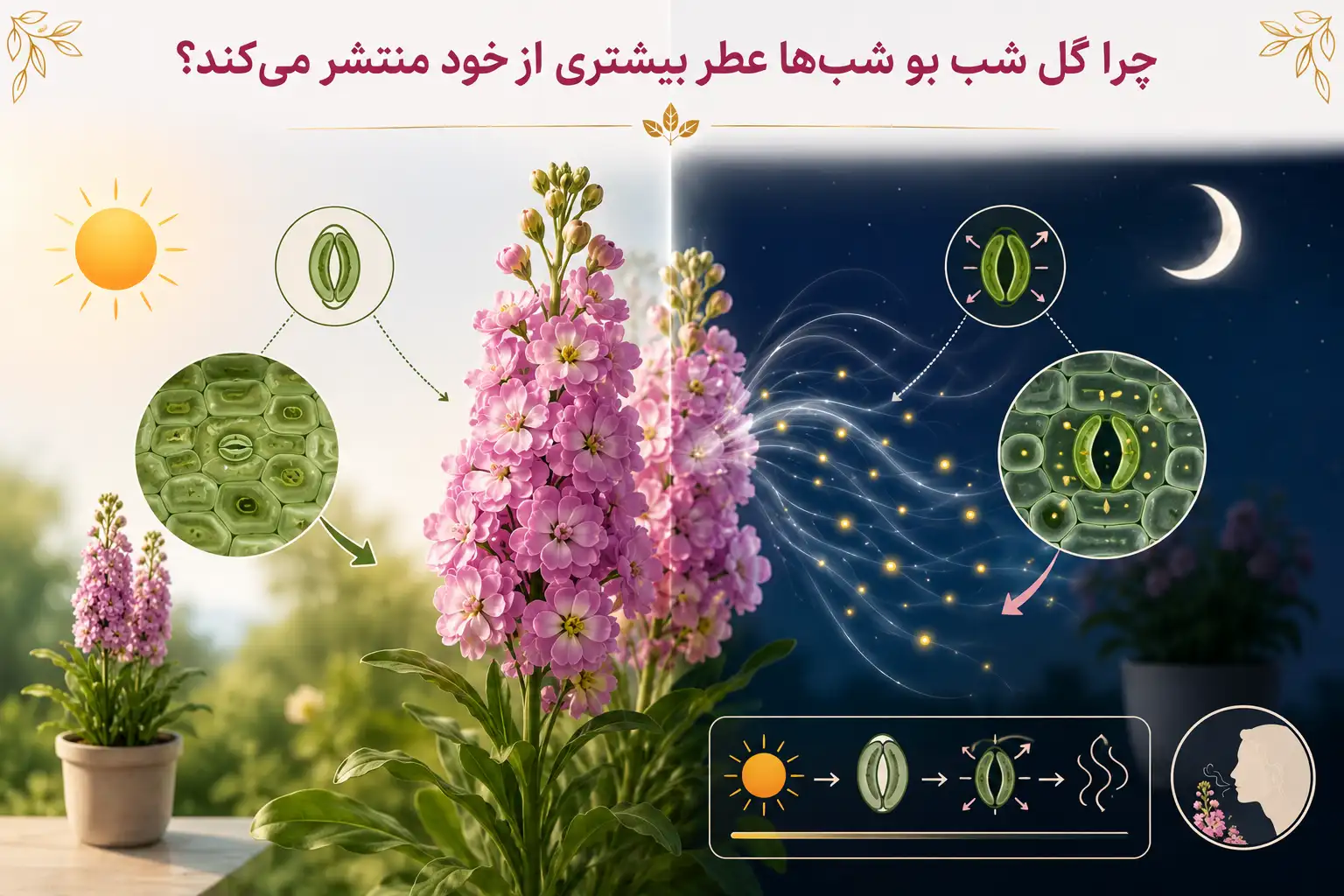 چرا گل شب بو شب‌ها عطر بیشتری از خود منتشر می‌کند؟