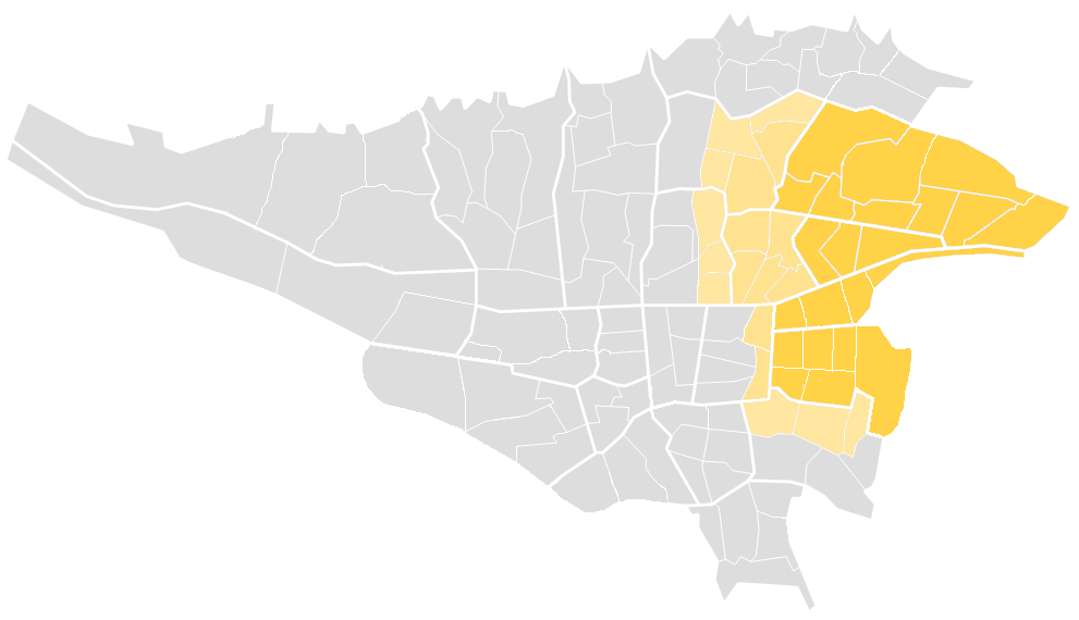 نقشه شرق تهران