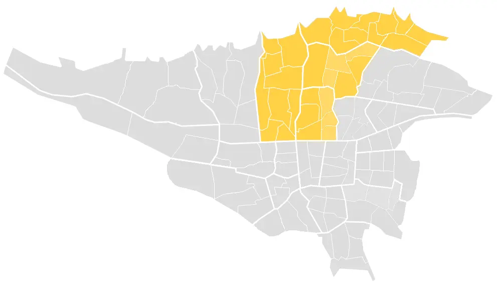 نقشه شرق تهران